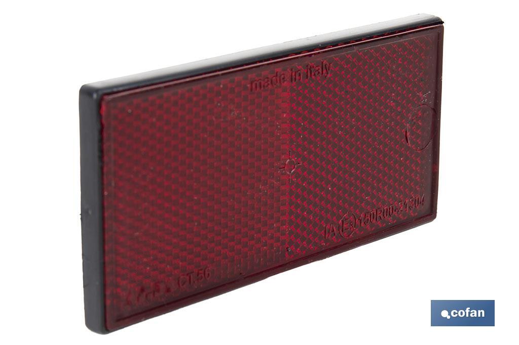 CATADIÓPTRICO RECTANGULAR ROJO 106 X 50 MM ADHESIVO