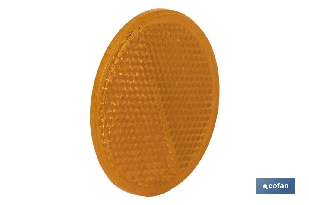 CATADIÓPTRICO REDONDO ÁMBAR Ø 55 MM ADHESIVO