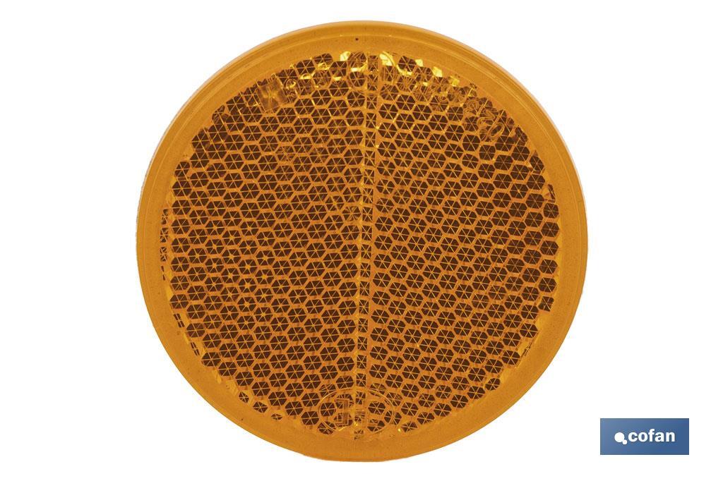 CATADIÓPTRICO REDONDO ÁMBAR Ø 55 MM ADHESIVO