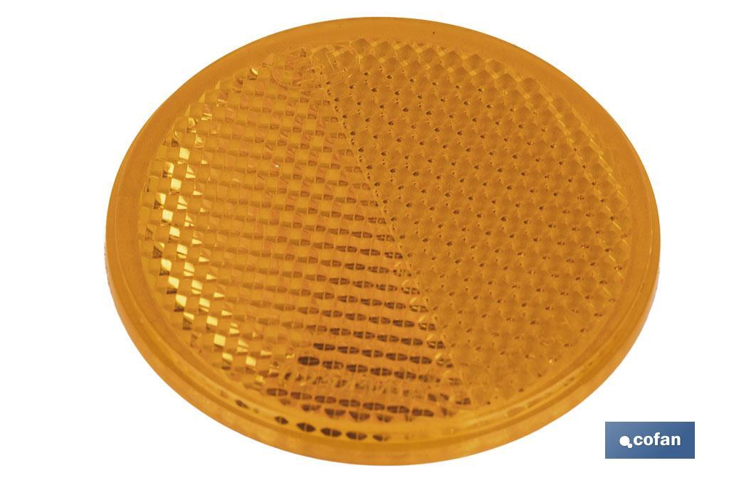 CATADIÓPTRICO REDONDO ÁMBAR Ø 55 MM ADHESIVO