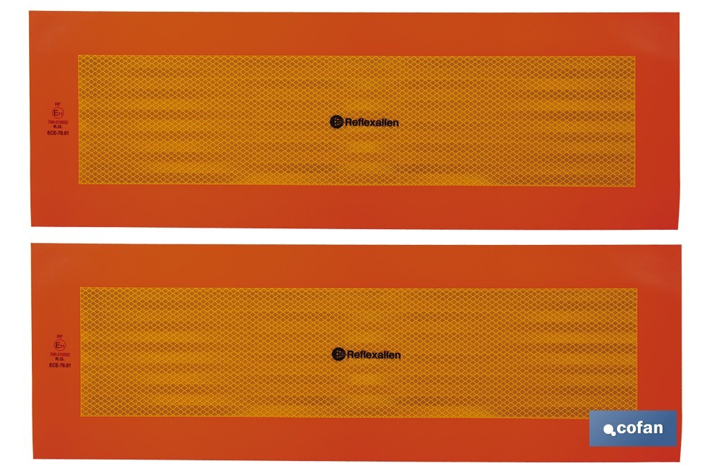 Pack de 2 señales adhesivas V6 para vehículos largos | Señalización homologada | Fácil de instalar | Alta visibilidad | Medidas: 56,5 x 19,5 cm