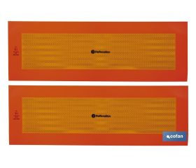 Pack de 2 señales adhesivas V6 para vehículos largos | Señalización homologada | Fácil de instalar | Alta visibilidad | Medidas: 56,5 x 19,5 cm
