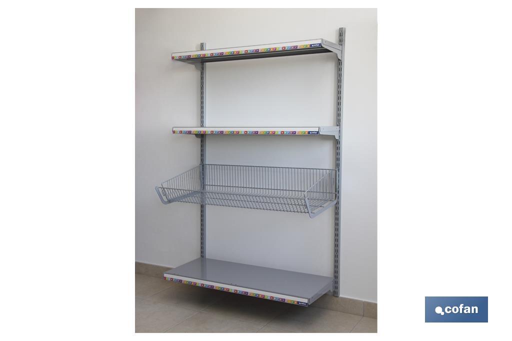 PACK 2 CREMALLERAS PARED PARA ESTANTERÍAS 1080X30X25 MM