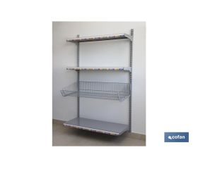 PACK 2 CREMALLERAS PARED PARA ESTANTERÍAS 1080X30X25 MM