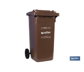 CONTENEDOR 2 RUEDAS 120 LITROS COLOR MARRÓN