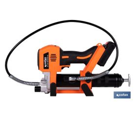 Pistola engrasadora a batería | Batería Li-ion 21 V 2 Ah | Presión máxima: 690 bar | Adecuada para cartuchos de 400 ml