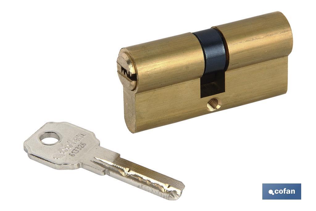 CILINDRO SEGURIDAD LLAVE NORMAL 30/30 LATÓN-LEVA LARGA