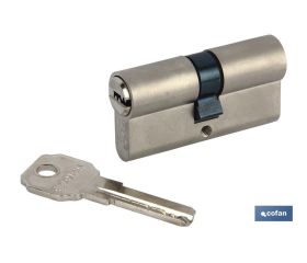 CILINDRO DE SEGURIDAD DE NÍQUEL PARA LLAVE NORMAL 35/35 - LEVA LARGA IGUALADOS AAA