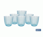 PACK 6 VASOS DE AGUA VIDRIO 29 CL COLOR AZUL MODELO ÓPALO