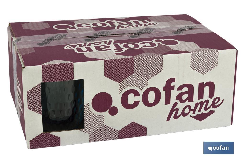 PACK 6 VASOS DE AGUA VIDRIO 29 CL COLOR AZUL MODELO ÓPALO