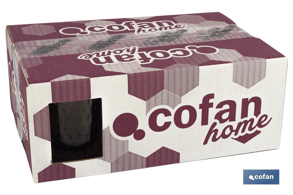 PACK 6 VASOS DE AGUA VIDRIO 29 CL COLOR PURPURA CLARO MODELO ÓPALO