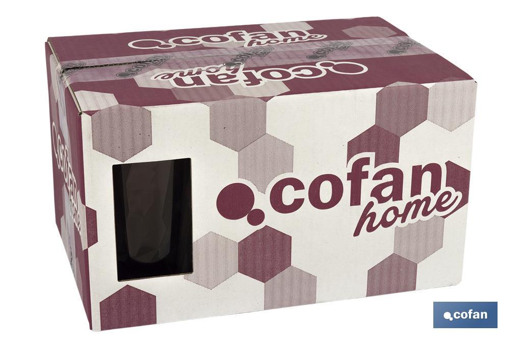 PACK 6 VASOS ALTO VIDRIO 47 CL COLOR PURPURA MODELO JADE