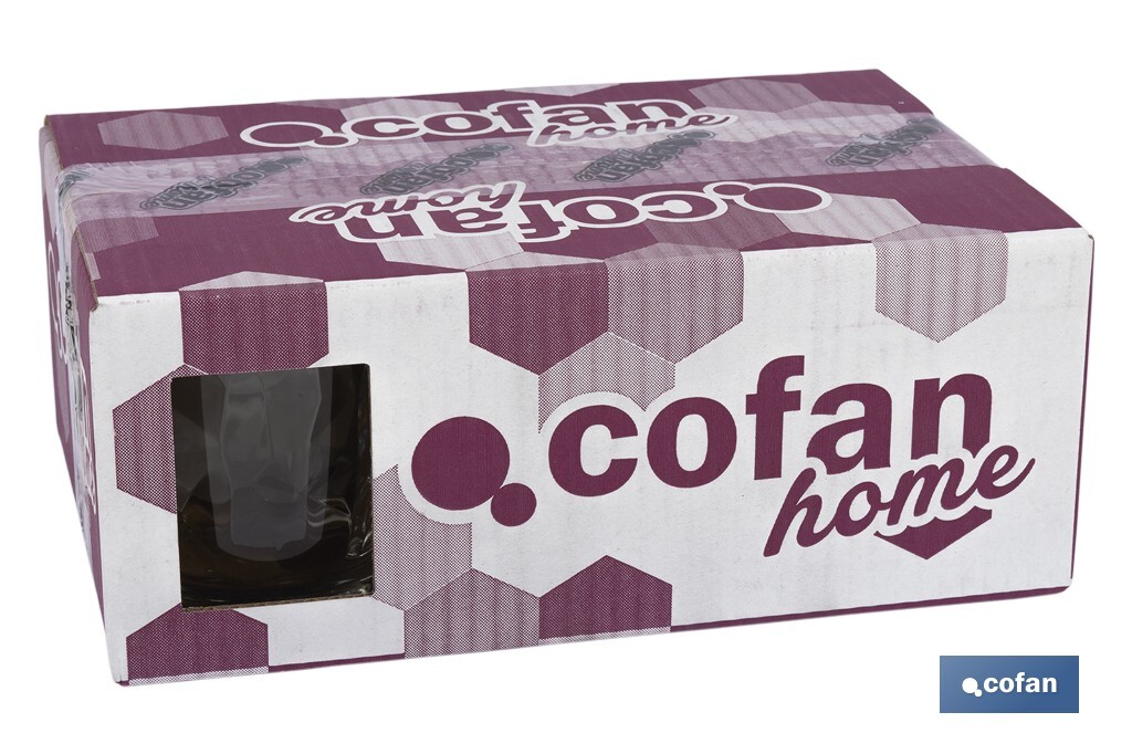 PACK 6 VASOS DE AGUA VIDRIO 30.5 CL MODELO JADE