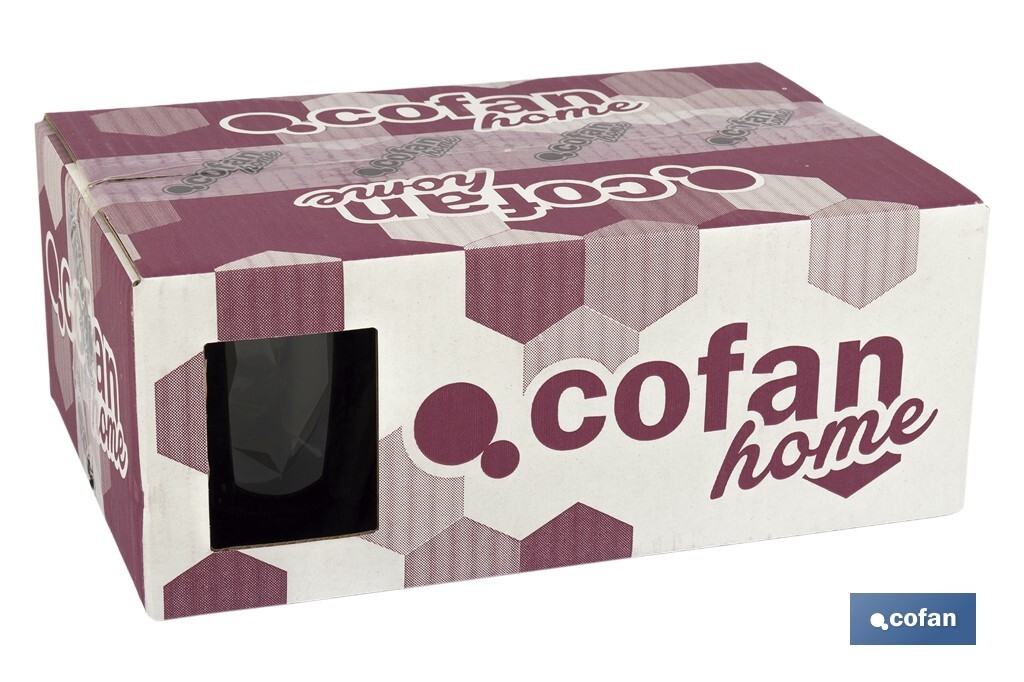 PACK 6 VASOS DE AGUA VIDRIO 30,5 CL COLOR AZUL MODELO JADE