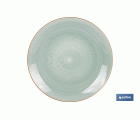 VAJILLA DE CERAMICA PINTADA A MANO VERDE AGUA ESMALTADO CON BORDE VINTAGE 16 PIEZAS