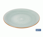 VAJILLA DE CERAMICA PINTADA A MANO VERDE AGUA ESMALTADO CON BORDE VINTAGE 16 PIEZAS