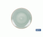 VAJILLA DE CERAMICA PINTADA A MANO VERDE AGUA ESMALTADO CON BORDE VINTAGE 16 PIEZAS
