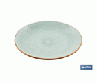 VAJILLA DE CERAMICA PINTADA A MANO VERDE AGUA ESMALTADO CON BORDE VINTAGE 16 PIEZAS
