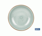 VAJILLA DE CERAMICA PINTADA A MANO VERDE AGUA ESMALTADO CON BORDE VINTAGE 16 PIEZAS