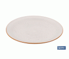 VAJILLA DE CERAMICA PINTADA A MANO BEIGE  ESMALTADO CON BORDE VINTAGE 16 PIEZAS