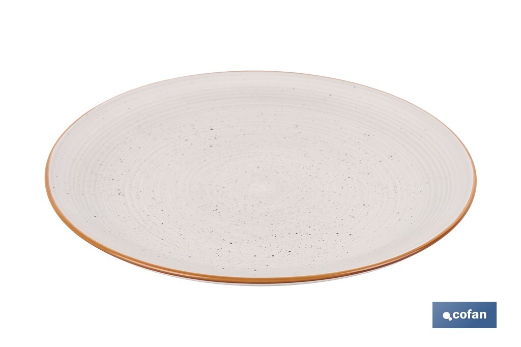 VAJILLA DE CERAMICA PINTADA A MANO BEIGE  ESMALTADO CON BORDE VINTAGE 16 PIEZAS