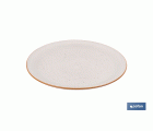 VAJILLA DE CERAMICA PINTADA A MANO BEIGE  ESMALTADO CON BORDE VINTAGE 16 PIEZAS