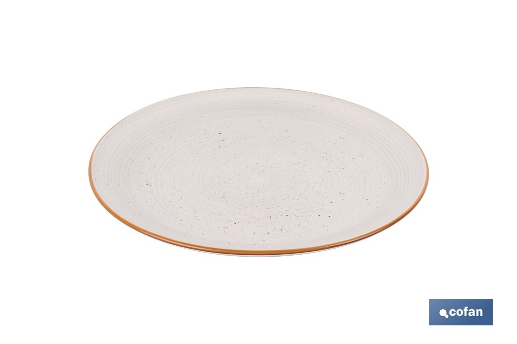 VAJILLA DE CERAMICA PINTADA A MANO BEIGE  ESMALTADO CON BORDE VINTAGE 16 PIEZAS