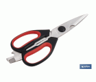 Tijeras de cocina multiusos con mango antideslizante | Hojas de acero inoxidable | Longitud: 21,5 cm | Perfectas para cortar, partir nueces y abrir botellas