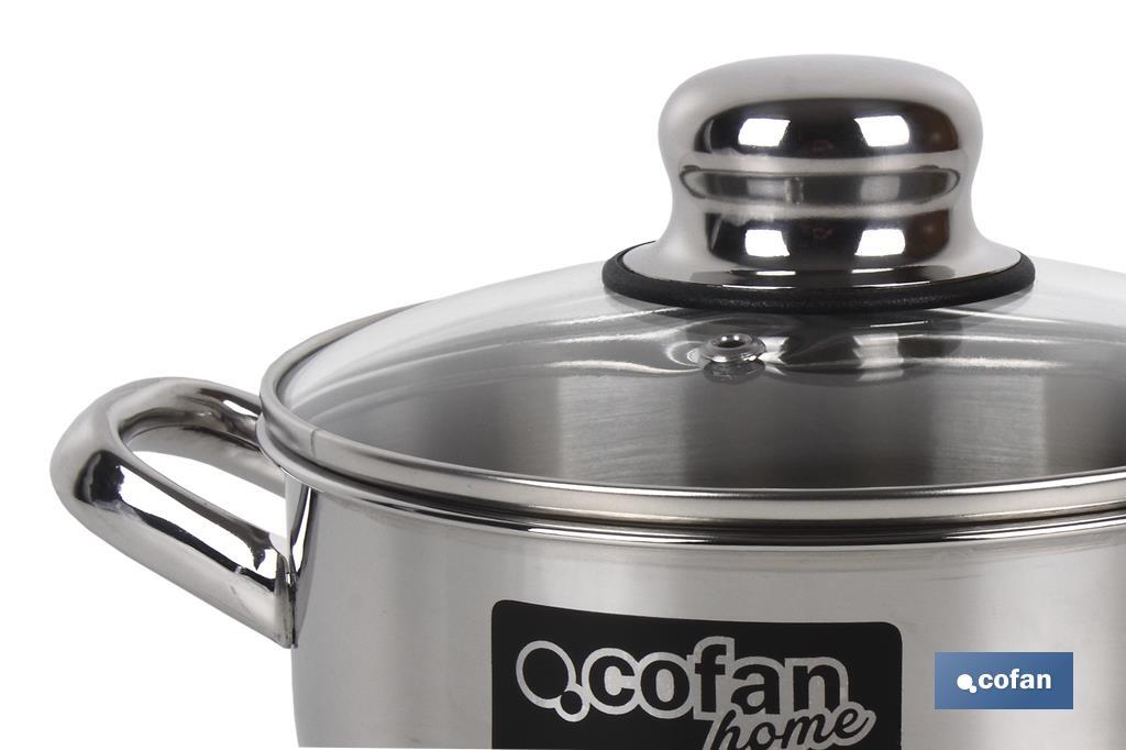 CACEROLA INOX INDUC. 1.3L MODELO POLENTA T/ VIDRIO Ø160 MM