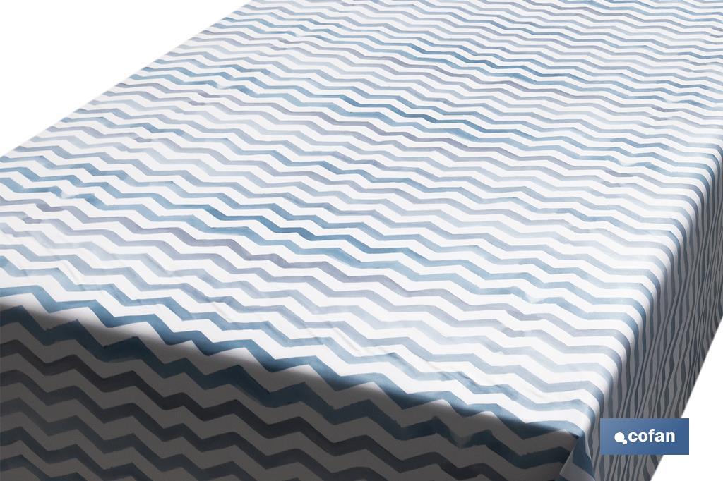 ROLLO MANTEL ANTIMANCHAS 1,40 x 25m 50% ALG/50% PVC.RAYADO