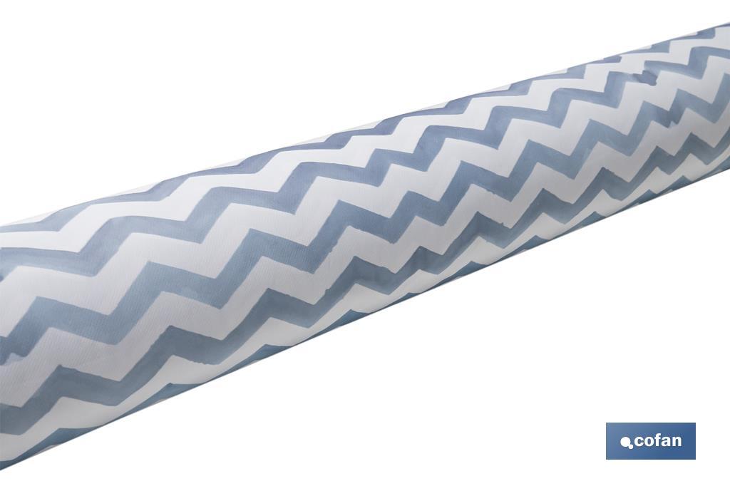 ROLLO MANTEL ANTIMANCHAS 1,40 x 25m 50% ALG/50% PVC.RAYADO