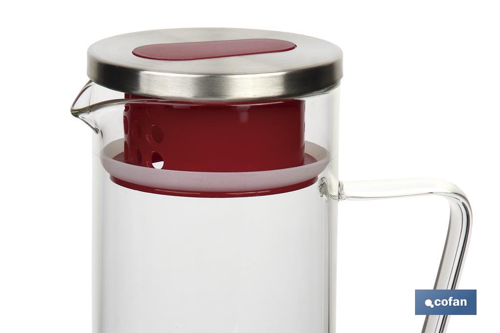 JARRA BOROSILICATO  ROJO 1300 ml