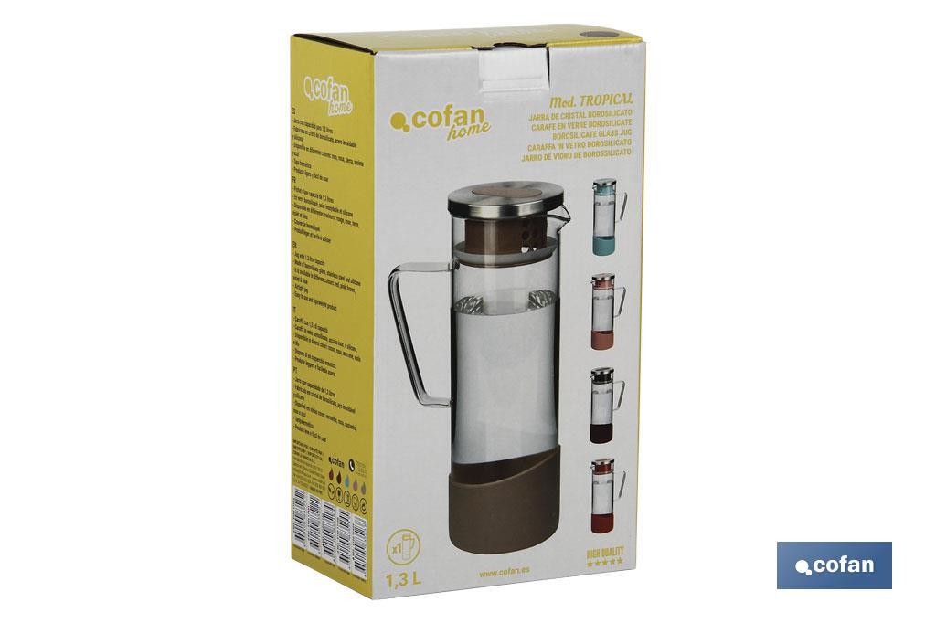 JARRA BOROSILICATO  ROJO 1300 ml