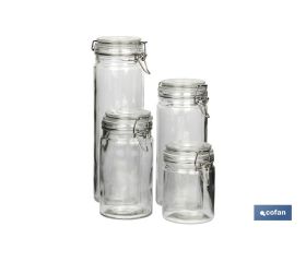 Set de 4 Frascos de Vidrio | Para Almacenamiento | Capacidad de 750 - 1150 - 1500 - 2100 ml
