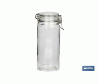 SET 4  FRASCOS CRISTAL+ CLIP ACERO 2100ML,1500ML,1150ML,750ML