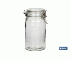 SET 4  FRASCOS CRISTAL+ CLIP ACERO 2100ML,1500ML,1150ML,750ML