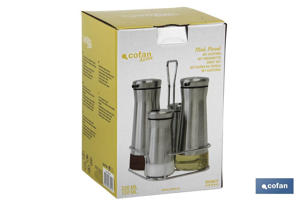 SET ACEITERA  INOX 230ml-120ml
