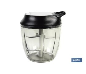Picadora Manual de alimentos | Incluye Tapa y Accesorio Batidor | Capacidad 900 ml