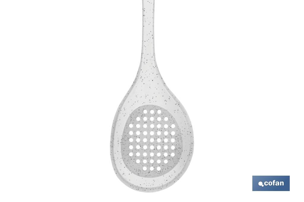 CUCHARA DE AGUJEROS DE SILICONA BLANCA MODELO BACH 34 CM