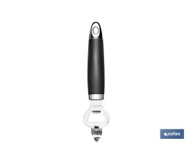 Abridor de Botellas Modelo Sena | Fabricado en Acero Inox con Mango ABS | Color Negro | Medida 18,5 cm