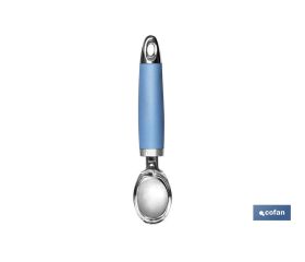 Cuchara de Helado Modelo Sena | Fabricado en Acero Inox con Mango ABS | Color Azul | Medida 18 cm