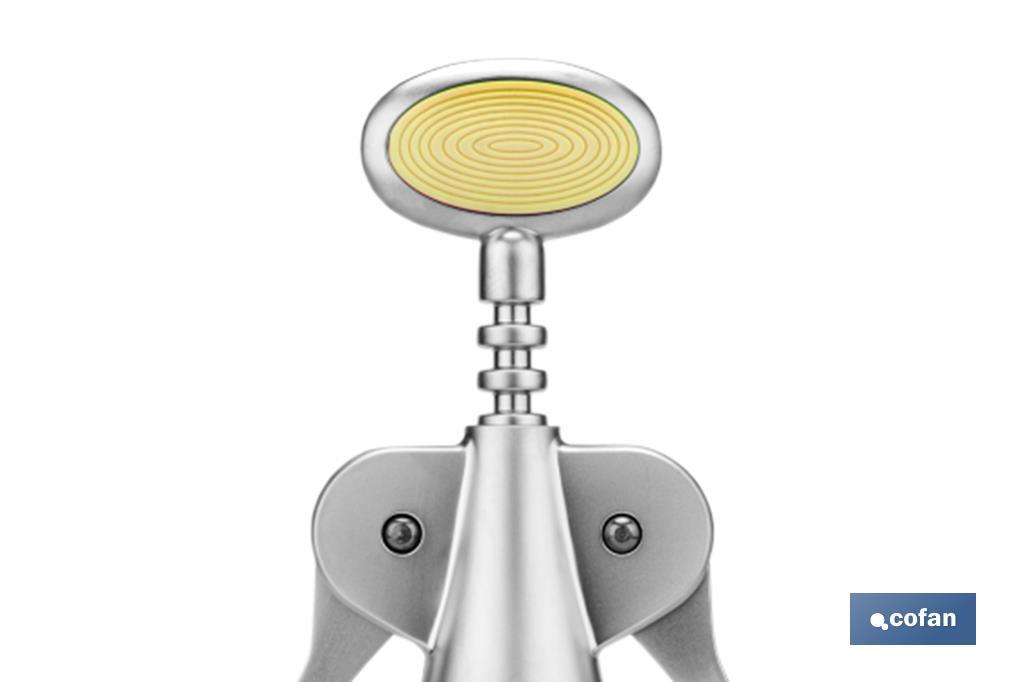 SACACORCHOS AMARILLO MODELO SENA 17 X 6,2 X 4,2 CM