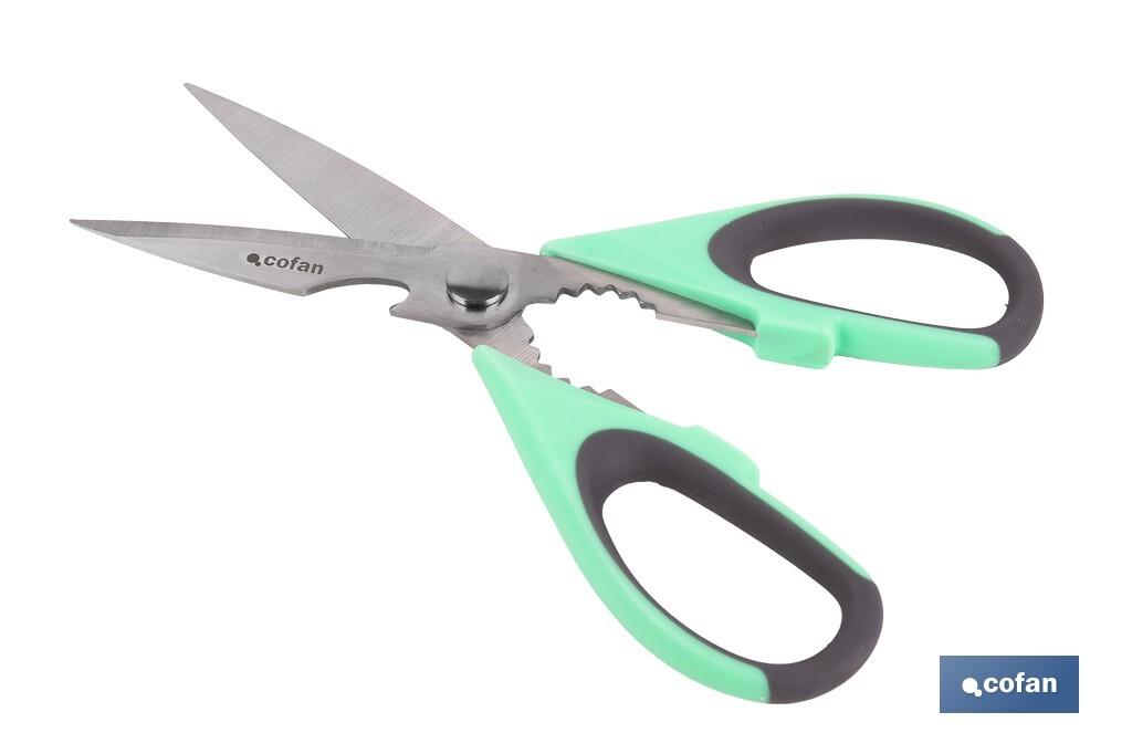 TIJERAS VERDES DE ACERO INOX. MODELO SENA 22 CM