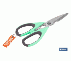 TIJERAS VERDES DE ACERO INOX. MODELO SENA 22 CM