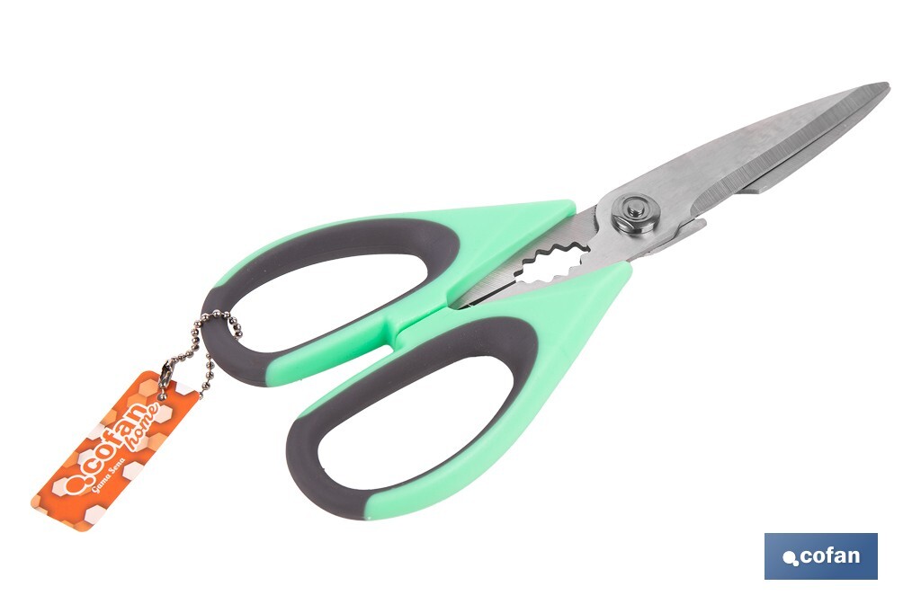 TIJERAS VERDES DE ACERO INOX. MODELO SENA 22 CM