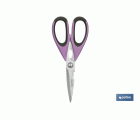 TIJERAS MORADAS DE ACERO INOX. MODELO SENA 22 CM