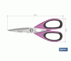 TIJERAS MORADAS DE ACERO INOX. MODELO SENA 22 CM