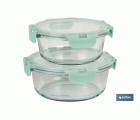 Set de 2 Fiambreras Redondas de Borosilicato | Modelo Aghata | Capacidad 620-950 ml