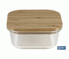 SET DE 2 RECIPIENTES DE BOROSILICATO CON TAPA DE BAMBÚ MODELO PANDA 520 ML - 800 ML