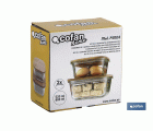 SET DE 2 RECIPIENTES DE BOROSILICATO CON TAPA DE BAMBÚ MODELO PANDA 520 ML - 800 ML